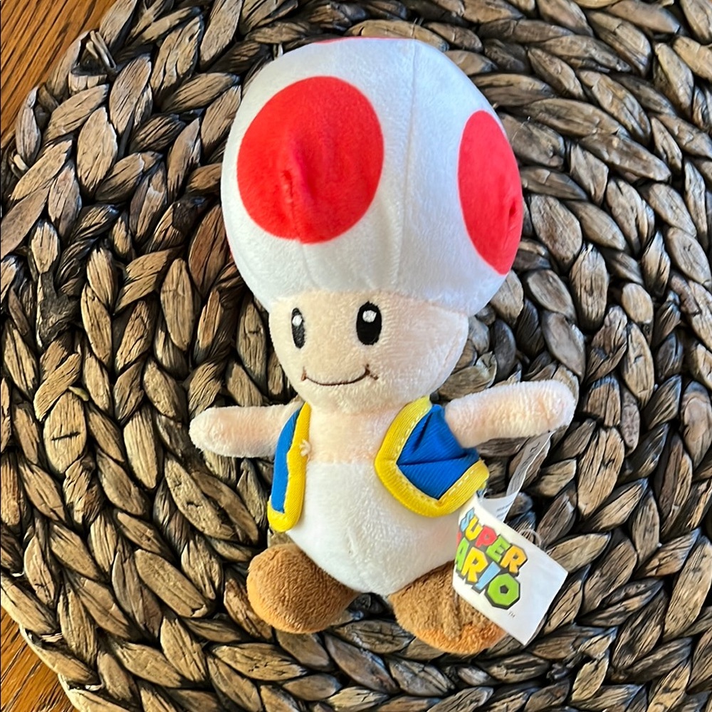 Nintendo Official Super Mario Toad Plush, 8"